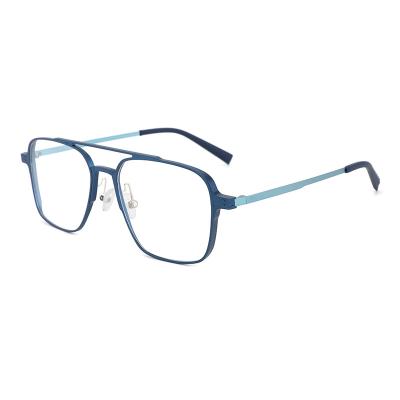 China 2021 Prescription 2021 Men Hydronalium Glass Optical Metal Frames Double Bridge Blue Light Anti Rust Thin Expensive Eyewear Blocking Glasses for sale