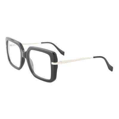 China Latest Irregular Metal Square Combine Polygon Acetate Metal Optical Frame Eyewear Metal Acetate Glasses for sale