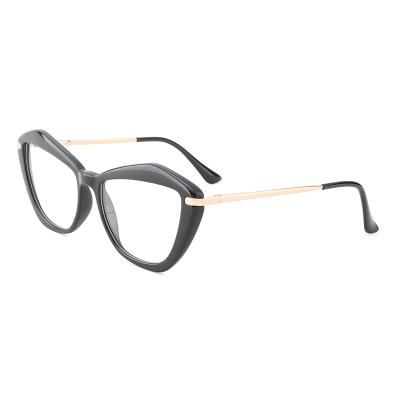 China New Design Alloy Acetate Eyewear Metal Combine Polygon Acetate Optical Glasses Irregular Handmade Metal Frame for sale