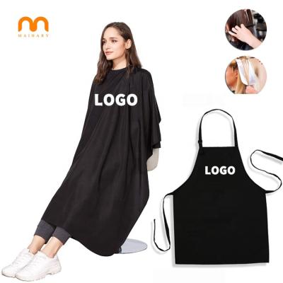 China Wholesale Custom Logo Waterproof Adjustable Size Logo Salon Haircut Gown Hairdresser Cape With Buttons Hairdressing Cape for sale