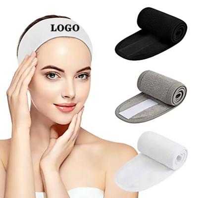 China Custom Logo Fashion Women Makeup Beauty Spa Adjustable Headband Cosmetic Headband for sale