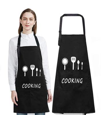 China Wholesale Adjustable Size Kitchen Adjustable Bib With Pockets Funny Unisex Baker Apron For Cooking for sale