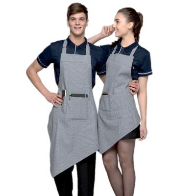 China Customized Logo Nail Work Apron Waist Adjustable Chef Apron Male Waiter Uniform Cooking Apron for sale