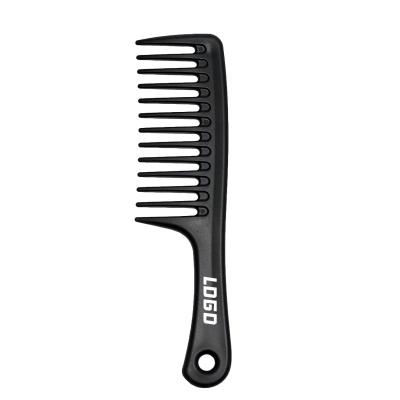 China Durable Plastic Custom Logo Wholesale Hair Barber Tools Anti Static Styling Black Wide Tooth Combs for sale