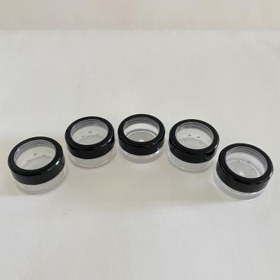 China 3g 5g Small Cosmetic Plastic Eye Cream Cosmetic Jar, 1oz 2oz Mini Round Sample Jar Sieve PS Jar for sale