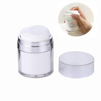 China 30g 50g New Cosmetic Luxury Press Skin Care Cream Jar Vacuum Plastic Packaging Airless Cosmetic Facial Container for sale