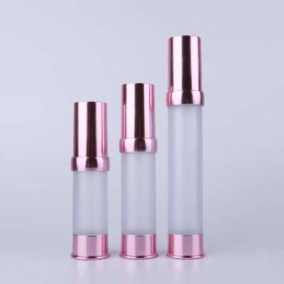 China Luxury Cosmetic 15ml 20ml 30ml Refillable Rose Gold Cosmetic Vacuum Lotion Pump Sprayer Airless Bottle For Skin Care for sale