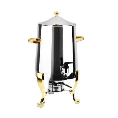 China 10 liter eco-friendly beetle urn coffee urn stainless steel with gold legges,coffee dispenser,buffet serving equipment,HK303B, for sale