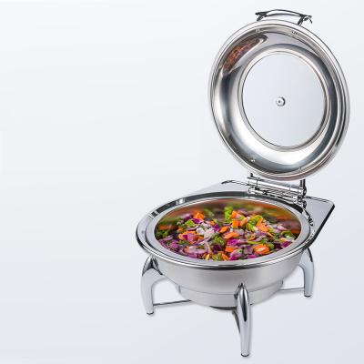 China Luxury hydraulic ceramic chafing dish with stained glass, spoon holder for sale