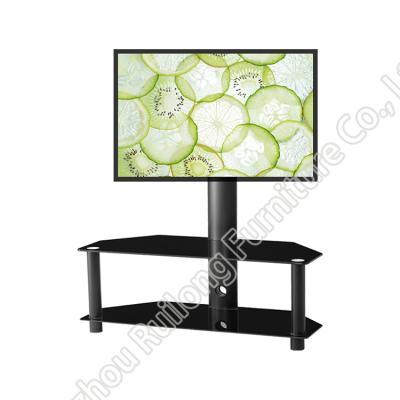 China Factory Supplier Modern Design Adjustable Luxury Living Room Furniture Adjustable (Height) Tempered Glass LCD TV TV Stand With Bracket for sale