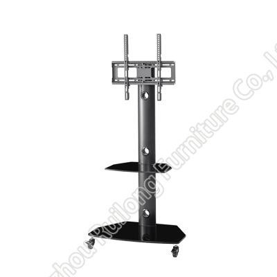 China Mobile Metal Iron TV Bracket Stand (Height)Adjustable Portable Floor Mount With Wheels/Mobile LCD Plasma Mobile TV Trolley Cart Stand Designs for sale