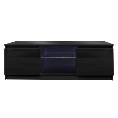 China (Other) Adjustable TV Cabinet Wholesale, Black TV Stand with LED Lights for sale