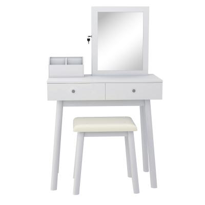 China Convertible Spot Goods in US Warehouse-Drop Shipping Dressing Table with Stool Mirrored Dressing Table Mirror and Jewelry for sale