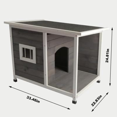 China Viable outdoor solid pine wood kennel suitable for medium sized dogs for sale