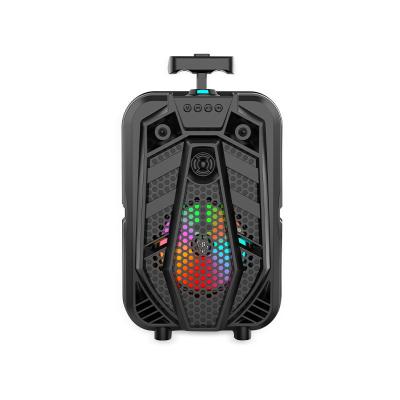 China LED Flashing Light Party 15W DJ Stage Led Outdoor Wireless High Fidelity Bass Multifunction Karaoke Trolley Speaker Super Loud Flashing Light for sale