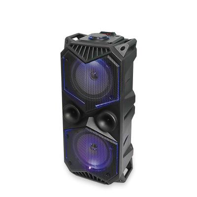 China LED Flashing Light OEM Dual 6.5 Inch 20W Hybrid Sound Portable DJ Mic Wireless Bt Multimedia Karaoke Speaker Flashing Light Party Stage for sale