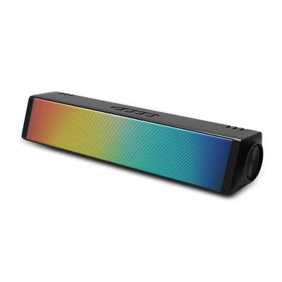 China Portable LED Flashing Light OEM RGB Led Computer Aux. Super Lightweight Powered Bass Hotel Home 10W Tws Fm Radio Bass Bt Table Wireless Speaker for sale