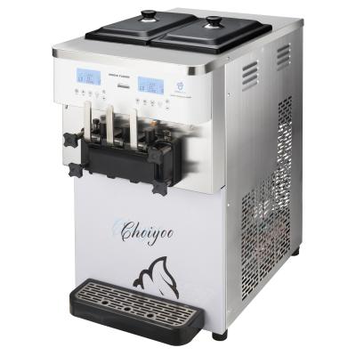 China Mixed System Snack Machines 2+1 Flavor Soft Ice Cream Machine Table Top Ice Cream Machine 30L/h Golden Card Prechilling Mini Ice Cream for sale