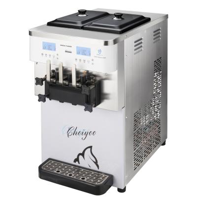 China Precooling System Other Snack Machines 3 Flavor Soft Ice Cream Machine Table Top Ice Cream Machine 30L/h Golden Card Mini Ice Cream for sale