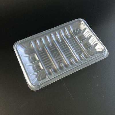 China Biodegradable Compostable Food Clear CPLA Trays Cornstarch PLA Food Tray Meat Tray Sushi Container for sale