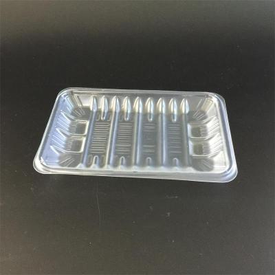 China Food PLA Compostable Disposable Clear Plastic Fruit Container Food Packaging Trays For Meat Vegetable for sale