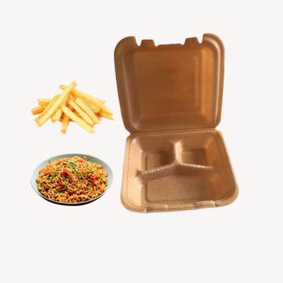 China Restaurant Packing Fast Food Takeout Restaurant Food Packaging To Go Bio PLA Foam Clamshell Food Containers With Compartment for sale