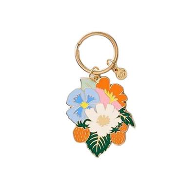 China Souvenir Gifts Promotion Hot Sale Custom Logo Gold Silver Plating Enamel Painting Metal Key Ring for sale