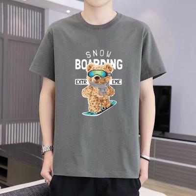 China anti-wrinkle pattern popular custom digital printing slim fit 100% polyester crew neck t-shirts printed animes little bears for sale