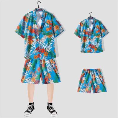 China Aloha 2022 Summer Breathable Stylish Short Sleeve Beach Wear Mens Loose Fit Floral Print Hawaiian Shirts for sale