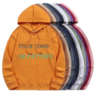 China High Quality Unisex Anti-wrinkle 280gsm 100 Cotton Crewneck Drawstring Customize Logo Printed Blank Plain Pullover Hoodies for sale