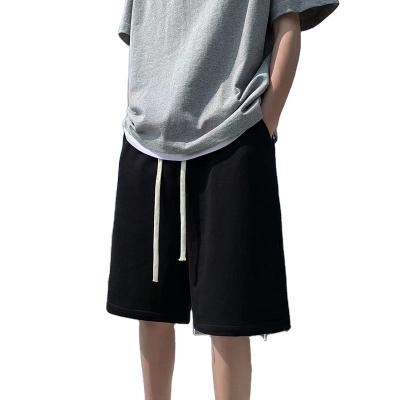 China Custom Logo Loose Fit Elastic Waist Anti-Wrinkle Bandage Pocket Casual Knitted Empty Jogger Shorts For Men for sale