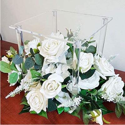 China Longo Modern Acrylic Wedding Station 9.9 Inch Large Flower Station Column Activity Party Christmas Table Decoration Flower Background for sale