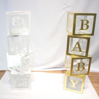 China Iangel modern hot sale custom letter baby shower acrylic transparent box, baby party display box for sale