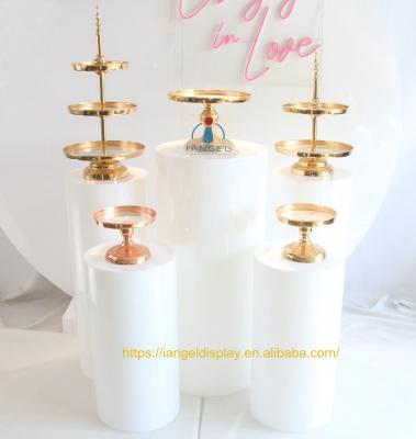 China Wedding Modern Square Decoration Display Pedestal Manufacturer Iangel Design Acrylic Round Pedestal for sale