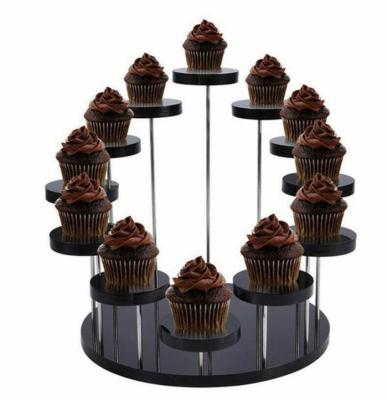 China Modern Cake Stands for Decorating Weddings, Dessert Stands, Acrylic Display Holders, Cupcakes, Jewelry (12 Stands, Black) for sale