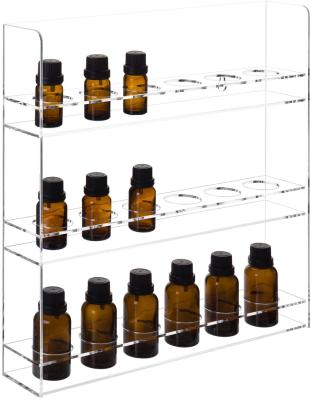 China Morden 18 Bottles of Essential Oil Organizer High Quality Clear Acrylic Wall Mounted Display Stand, Suitable for 30ml Bottles for sale