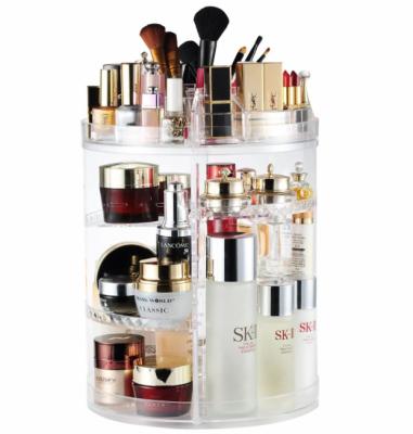 China 360 degree rotation 360 degree rotating adjustable cosmetics storage display box, 8 layers large capacity, transparent, cosmetics storage box for sale