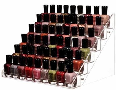 China 6 Layer Nail Polish Rack Morden Acrylic 48 Bottles, 11.5 x 9.5 x 7.5 inch, 1 Piece Clear Nail Polish Display Case for sale