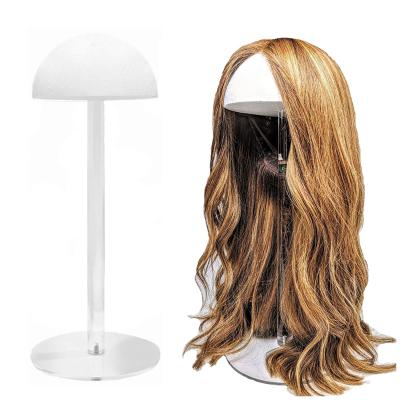 China Morden Stylish Design Model Hat with Styrofoam Top on Display in 3 Sizes, Clear Acrylic Wig Stand for sale