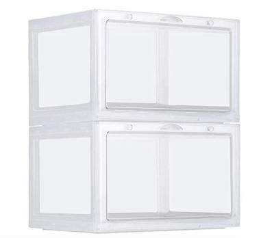 China Morden 2 pack pieces - can be folded and stacked in a sturdy transparent shoe storage box for sale