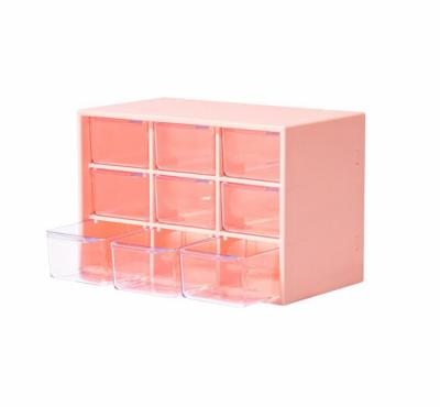 China Multifunctional Cosmetics Desk Girly Cute Room Heart Morden Jiugongge Storage Box Drawer, Red for sale