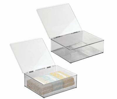 China Morden suitable for soap, shampoo, towels, 2 piece-transparent plastic bathroom storage box with lid for sale