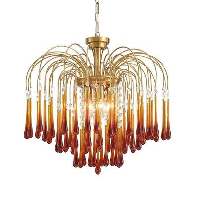 China Modern reenactment antique ways colored bedroom living room hallway chandelier droplight American style dining room lamp for sale