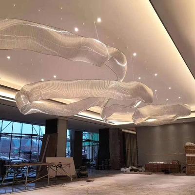 China Modern ribbon chandelier sales service shaped hotel lobby art exhibition hall ribbon non-standard construction creative lamp for sale