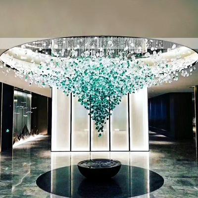 China Modern non-standard crystal table art sand center villa chandelier project hotel lobby hotel lobby stone chandelier lamps for sale