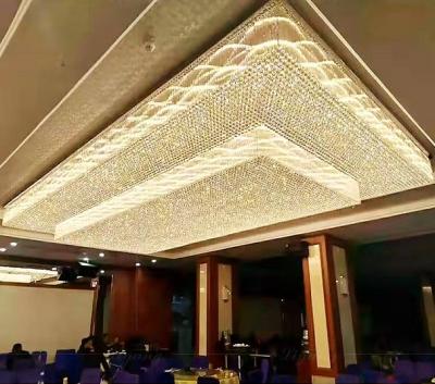 China Other Customized Rectangular Crystal Lamp Hotel Lobby Banquet Hall Jewelry Shop Lobby Ceiling Villa Living Room Lighting for sale