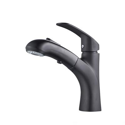 China Modern High Quality Black Pull Out Brass Faucet Pull Down Faucet For Bathroom And Kitchen for sale