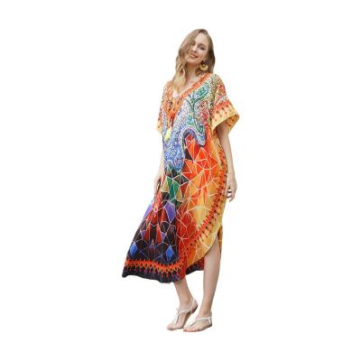 China 2021 Summer New Anti-Static Beach Dress Women Loose Large Sizes Women's Clothing Casual Obesity Stature Any Can Wear for sale