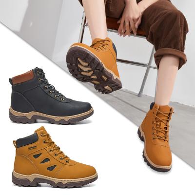 China Anti-Slip Mens Genuine Leather Rise Climbing Shoes Waterproof Mens Womens Boots Large Size Trekking Tourism Sport Outdoor Sneakers for sale