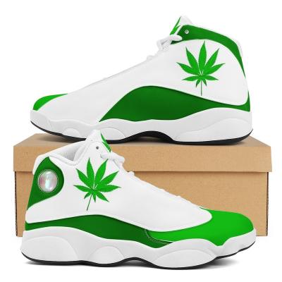 China Anti-Slippery Drop Shipping Basketball Running Shoes Samoa Polynesian Tribal Style Tonga Ball Team Logo Men Custom Green Sports Shoes for sale